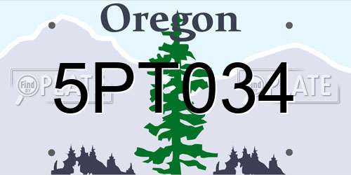 5PT034 Oregon License Plate