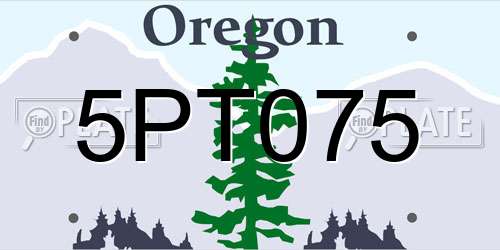 5PT075 Oregon License Plate