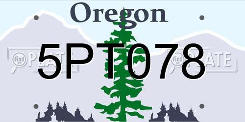 5PT078 Oregon License Plate