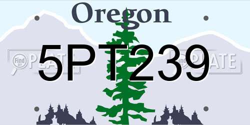 5PT239 Oregon License Plate