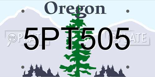 5PT505 Oregon License Plate