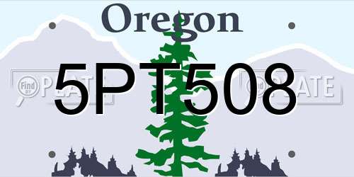 5PT508 Oregon License Plate