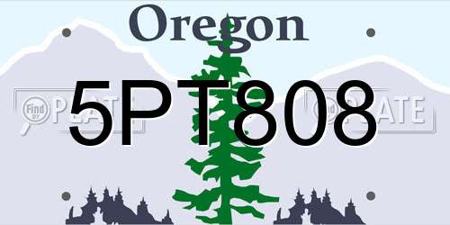 5PT808 Oregon License Plate