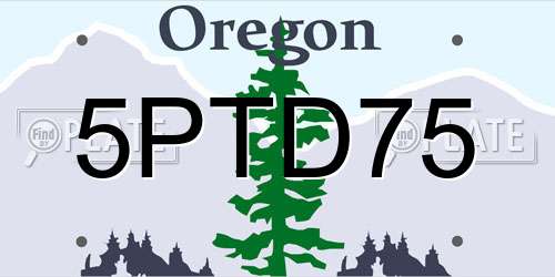 5PTD75 Oregon License Plate
