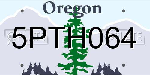 5PTH064 Oregon License Plate