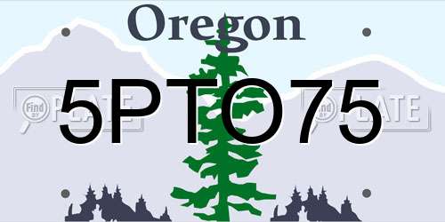 5PTO75 Oregon License Plate