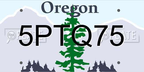 5PTQ75 Oregon License Plate