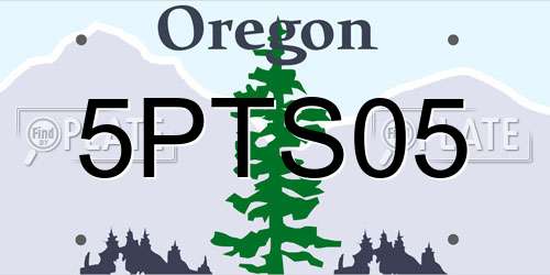 5PTS05 Oregon License Plate