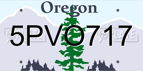 5PVO717 Oregon License Plate