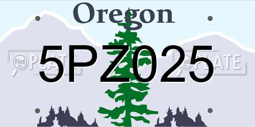 5PZ025 Oregon License Plate