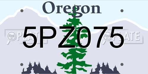 5PZ075 Oregon License Plate