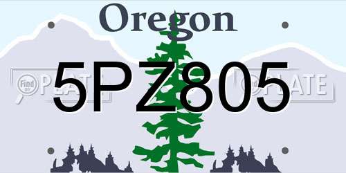 5PZ805 Oregon License Plate