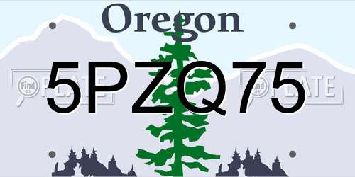 5PZQ75 Oregon License Plate