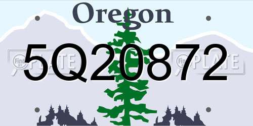 5Q20872 Oregon License Plate