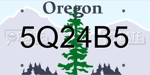 5Q24B5 Oregon License Plate