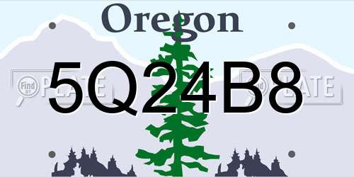 5Q24B8 Oregon License Plate