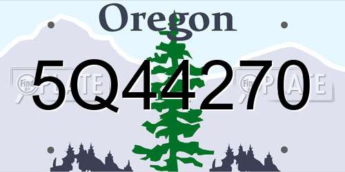 5Q44270 Oregon License Plate