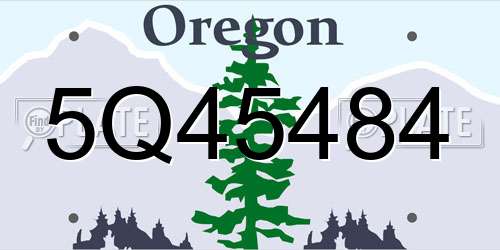 5Q45484 Oregon License Plate