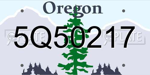 5Q50217 Oregon License Plate