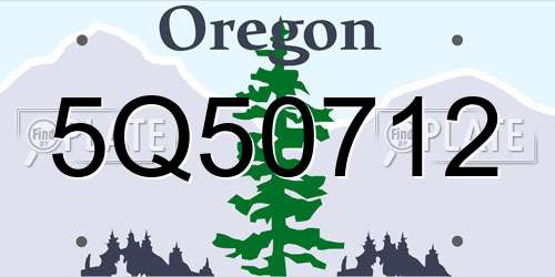 5Q50712 Oregon License Plate