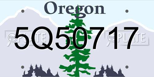 5Q50717 Oregon License Plate