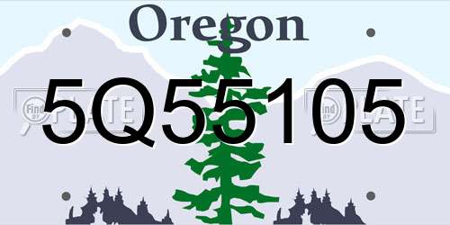 5Q55105 Oregon License Plate