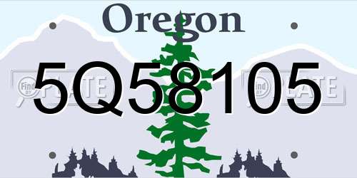 5Q58105 Oregon License Plate