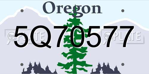 5Q70577 Oregon License Plate
