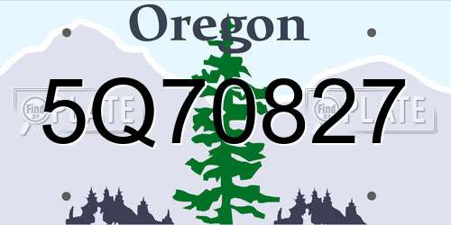 5Q70827 Oregon License Plate