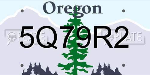 5Q79R2 Oregon License Plate