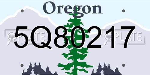 5Q80217 Oregon License Plate