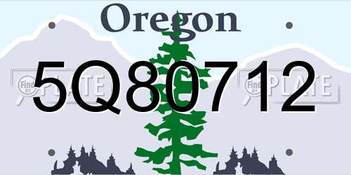 5Q80712 Oregon License Plate