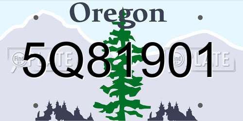 5Q81901 Oregon License Plate