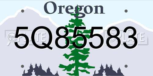5Q85583 Oregon License Plate