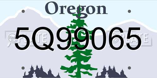 5Q99065 Oregon License Plate