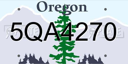5QA4270 Oregon License Plate