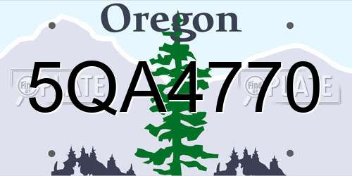 5QA4770 Oregon License Plate