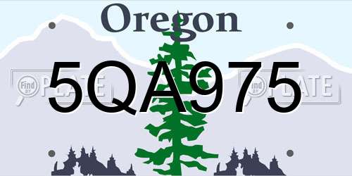 5QA975 Oregon License Plate