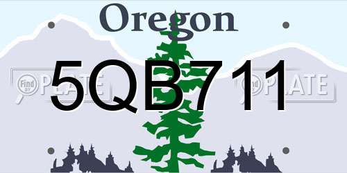 5QB711 Oregon License Plate