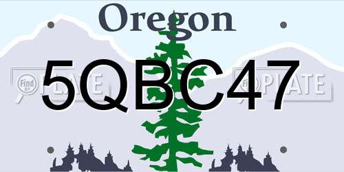 5QBC47 Oregon License Plate