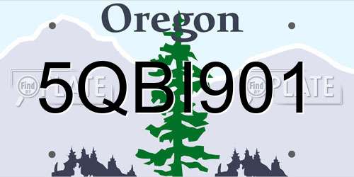5QBI901 Oregon License Plate