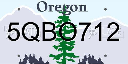 5QBO712 Oregon License Plate