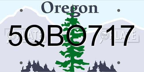 5QBO717 Oregon License Plate