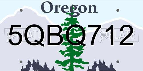 5QBQ712 Oregon License Plate