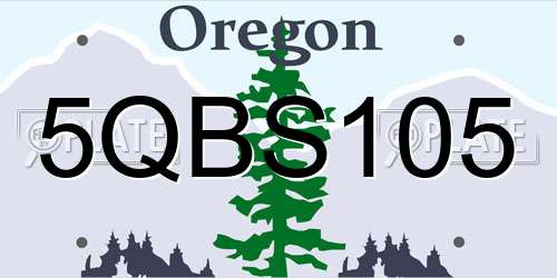 5QBS105 Oregon License Plate