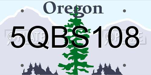 5QBS108 Oregon License Plate