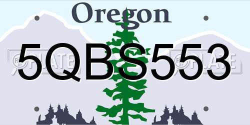 5QBS553 Oregon License Plate