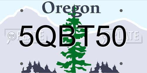 5QBT50 Oregon License Plate