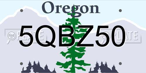 5QBZ50 Oregon License Plate