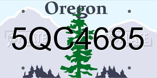 5QC4685 Oregon License Plate